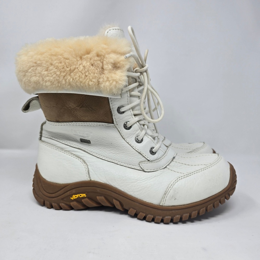 UGG Adirondack II White Sand Leather Waterproof Winter Boots 3235 Womens 10 / 41